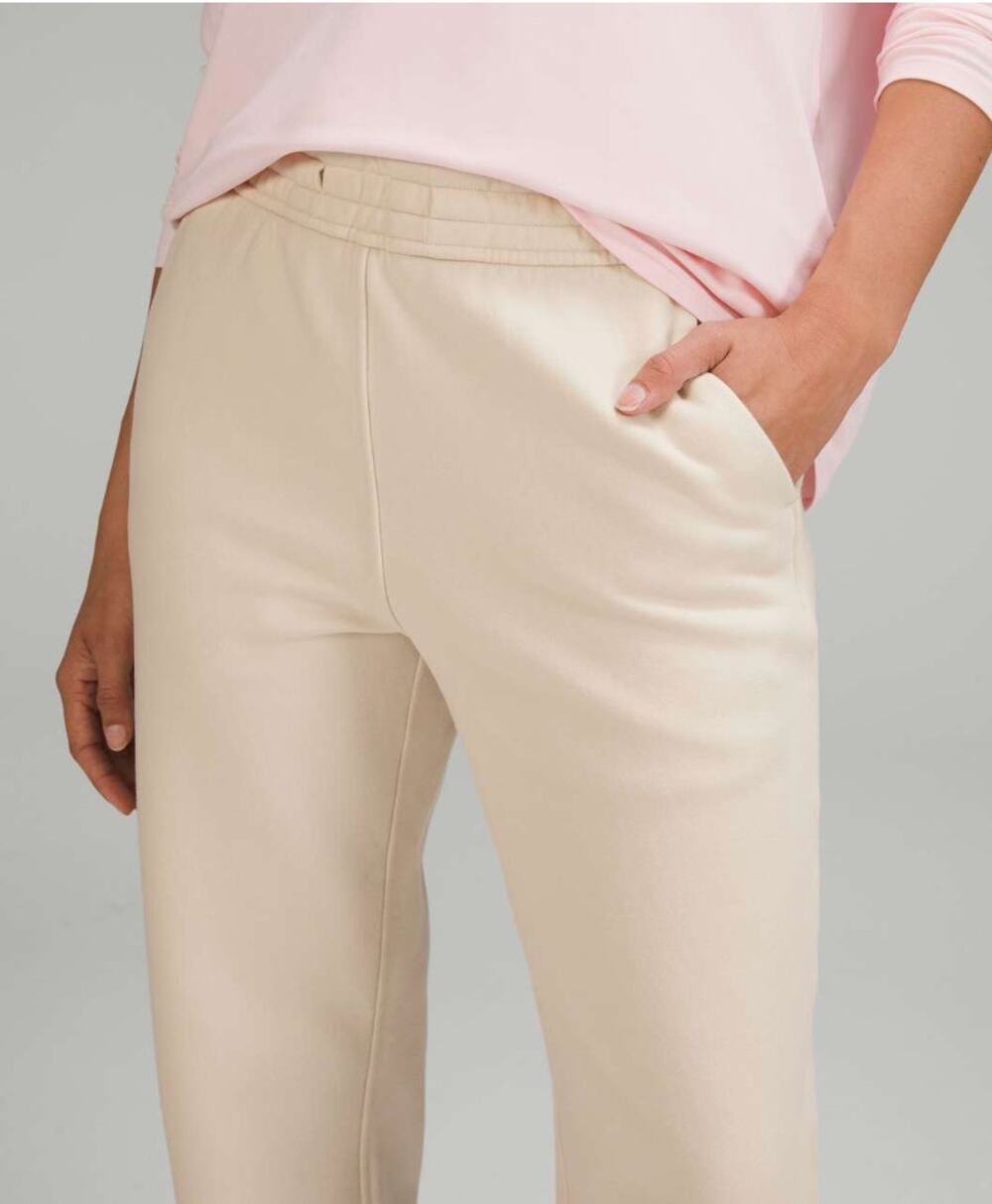 Lululemon Loungeful Sweatpants Women's Size 10 Cream High Rise Straight Leg